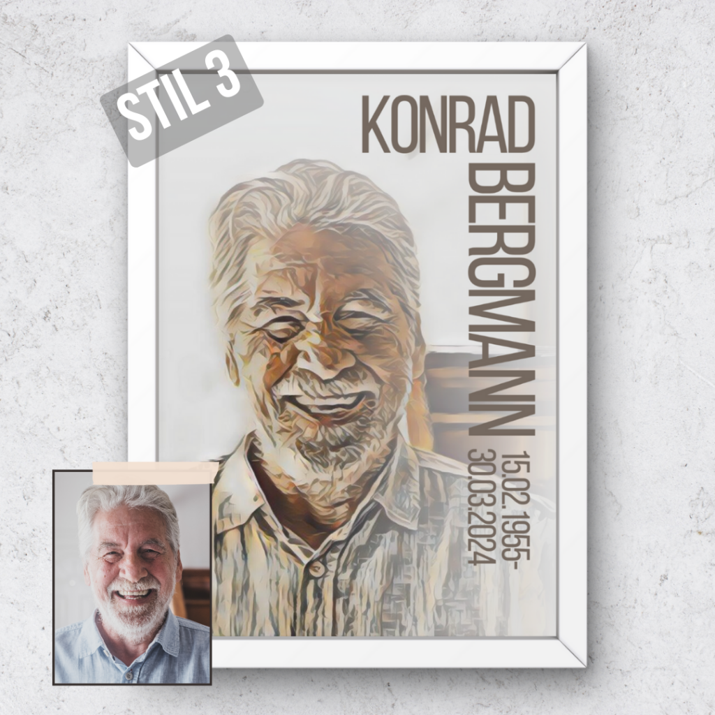 Trauerposter Erinnerungsposter Erinnerung Poster Sterben Tod Abschied