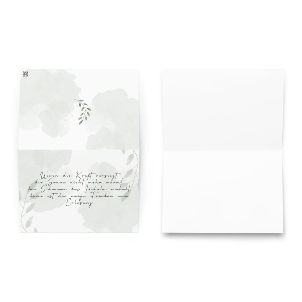 Trauerkarte schreiben gestalten Trauerspruch individualisiert personalisiert Karte Trauer