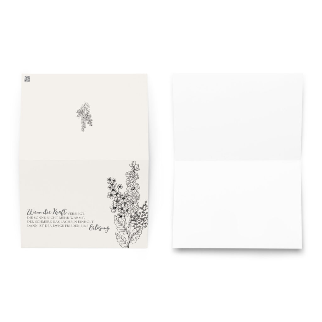 Trauerkarte schreiben gestalten Trauerspruch individualisiert personalisiert Karte Trauer