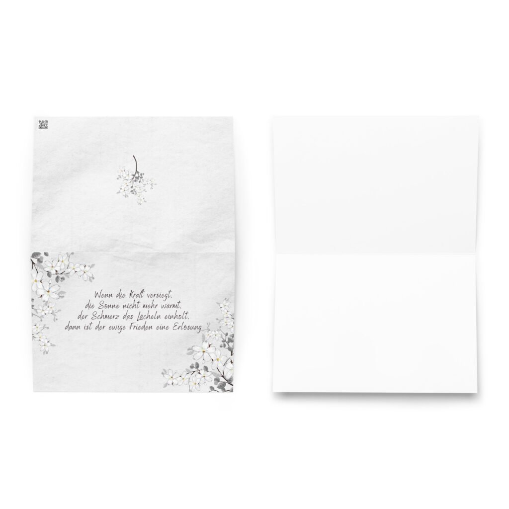 Trauerkarte Trauerspruch individualisiert personalisiert Karte Trauer